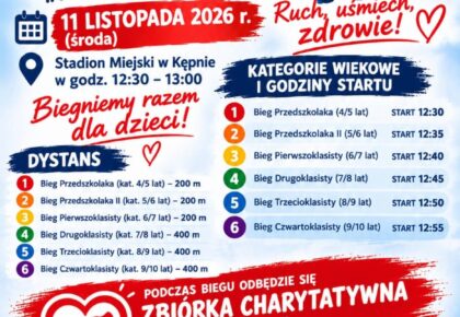 BIEG DLA DZIECI „PO ZDROWIE” 11.11.2026 r.